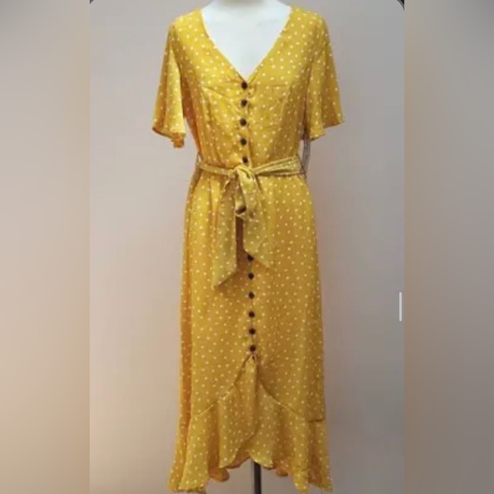 Yellow and white indigo rose dress